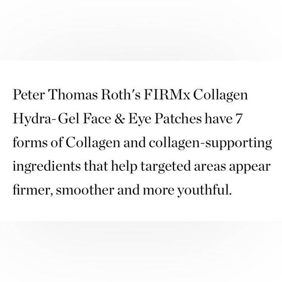 Peter Thomas Roth Collagen Hydra Gel Face and Eye Patches FIRMx Firmer - Picture 4 of 14